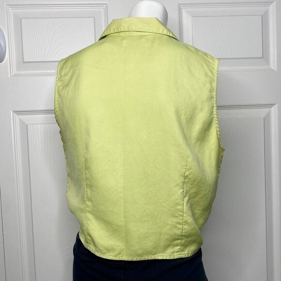 Lime Green Silk TOMMY BAHAMA Sleeveless Shirt Sz 10 EUC! - Picture 9 of 10